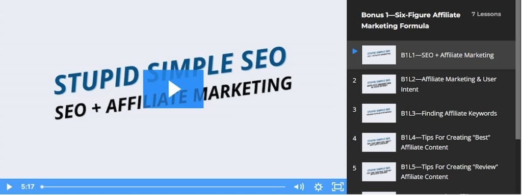 a screenshot from a module for the full content of the lesson about stupid simple seo